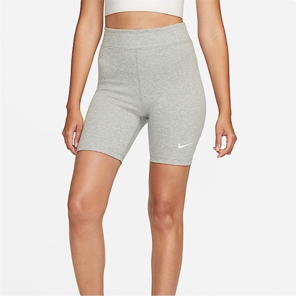 Nike Classic High Waisted 8” Biker Shorts in Gray Size S - Picture 1 of 7
